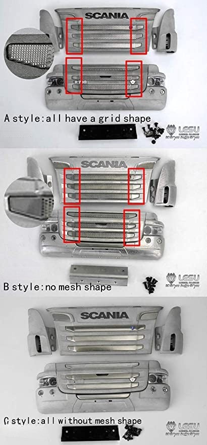 LESU 1/14トラック・トレーラー スカニア R730 グリルバンパー タミヤグレードアップパーツ Bタイプメッシュなし – ROC model
